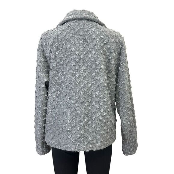 Maralyce Ferree Gray Wool Blend Popcorn Knit Buttoned Jacket size Large‎ NEW - Picture 5 of 12
